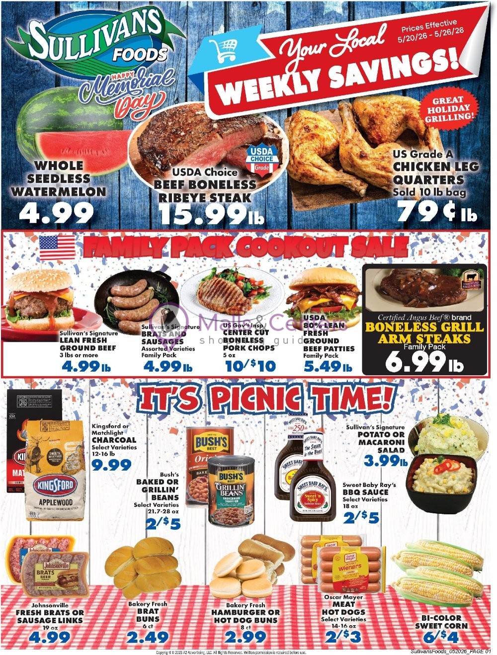 Weekly ad for Sullivan's Foods valid: 05/20/2026 - 05/26/2026, page 1