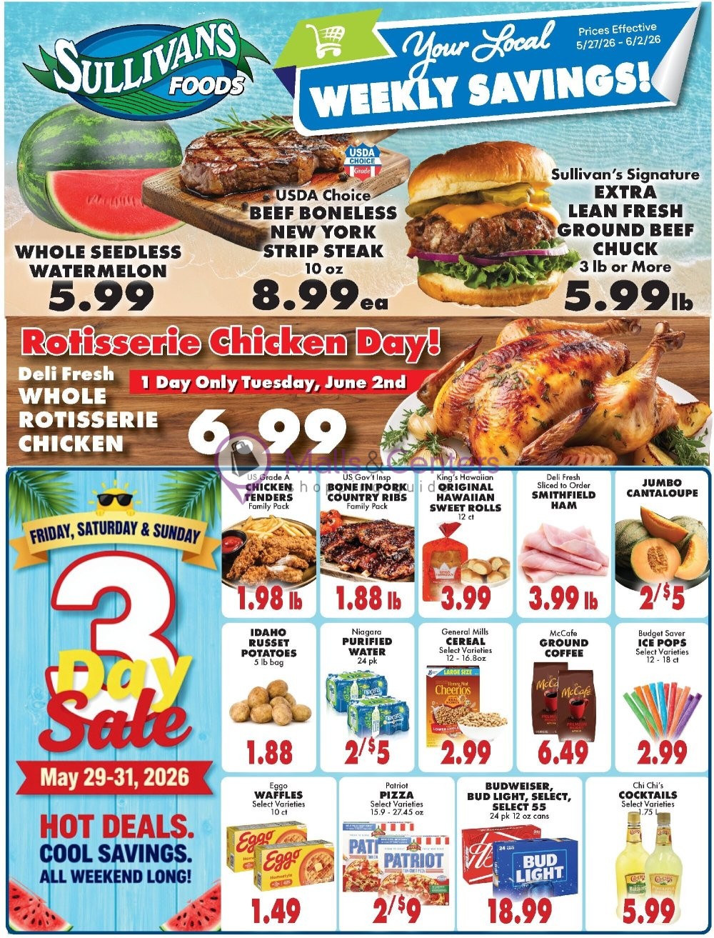 Weekly ad for Sullivan's Foods valid: 05/27/2026 - 06/02/2026, page 1