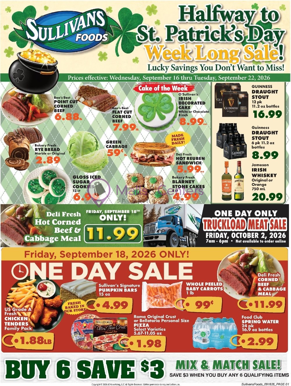 Weekly ad for Sullivan's Foods valid: 09/16/2026 - 09/22/2026, page 1