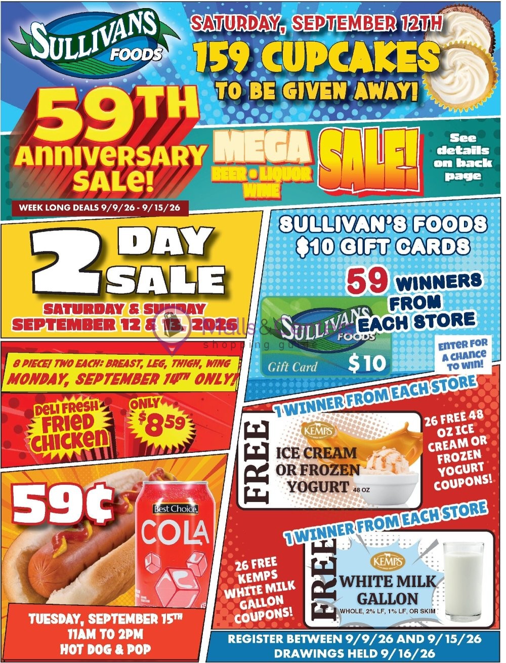 Weekly ad for Sullivan's Foods valid: 09/09/2026 - 09/15/2026, page 1