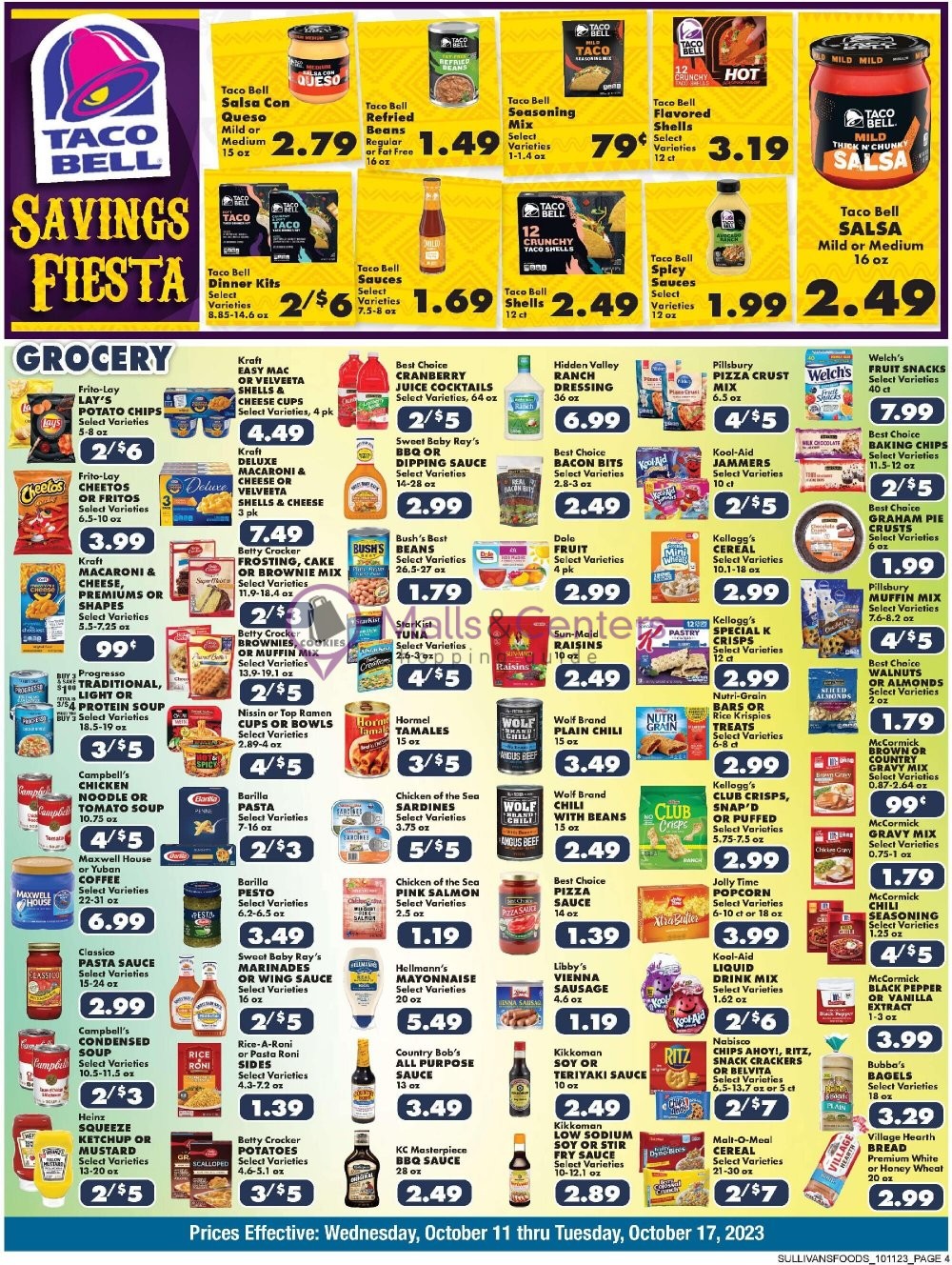 Sullivan's Foods Weekly ad valid from 10/11/2023 to 10/17/2023
