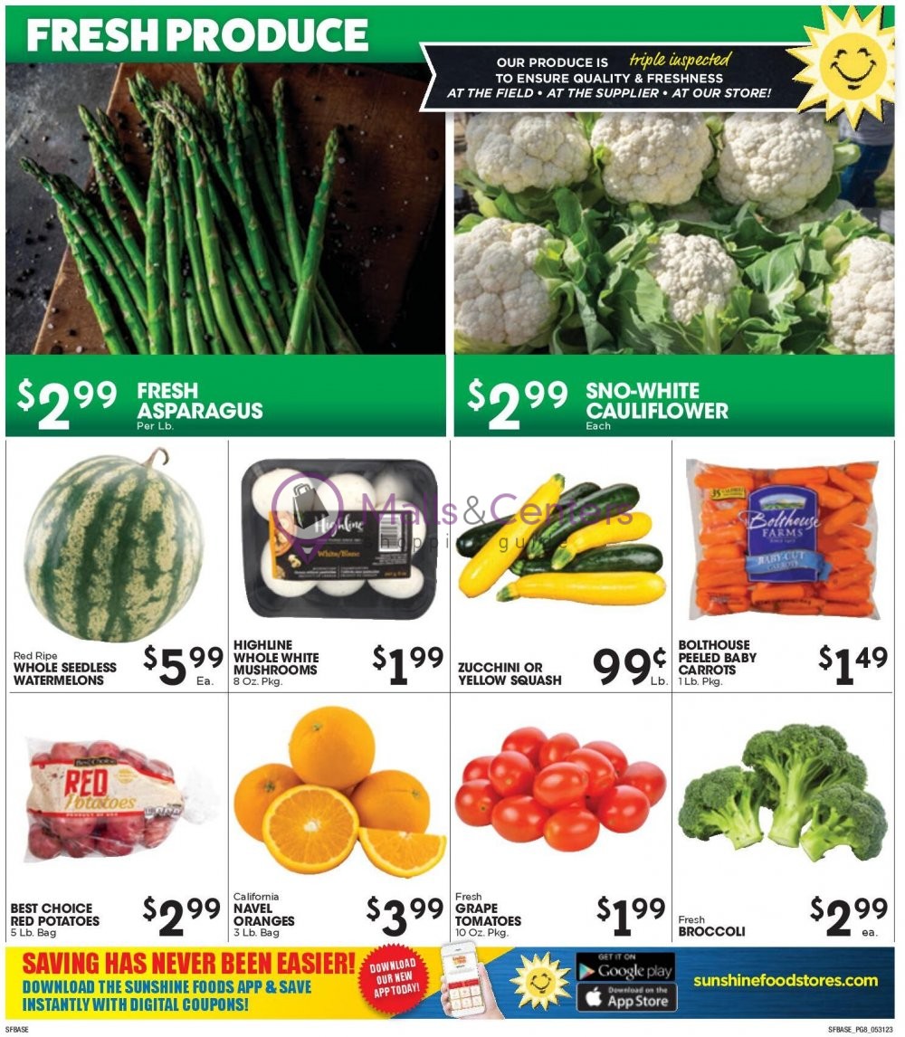 Sunshine Foods Weekly ad valid from 05/31/2023 to 06/06/2023 MallsCenters