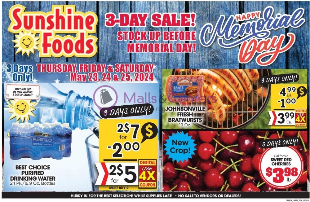 Weekly ad for Sunshine Foods valid: 05/22/2024 - 05/28/2024, page 9