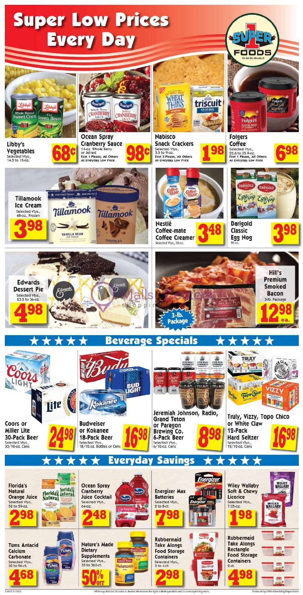 Super 1 Foods Weekly ad valid from 11/16/2022 to 11/24/2022 MallsCenters