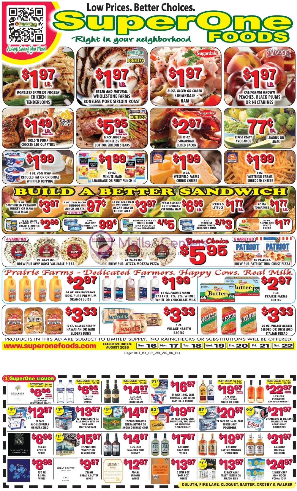 Weekly ad for Super One Foods valid: 08/17/2026 - 08/21/2026, page 1