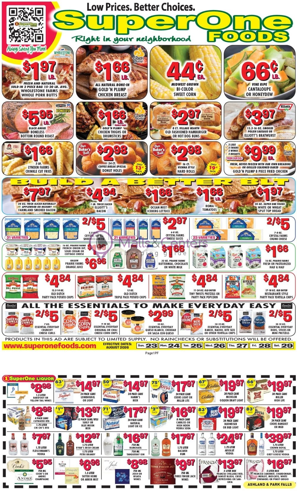 Weekly ad for Super One Foods valid: 08/23/2026 - 09/05/2026, page 1