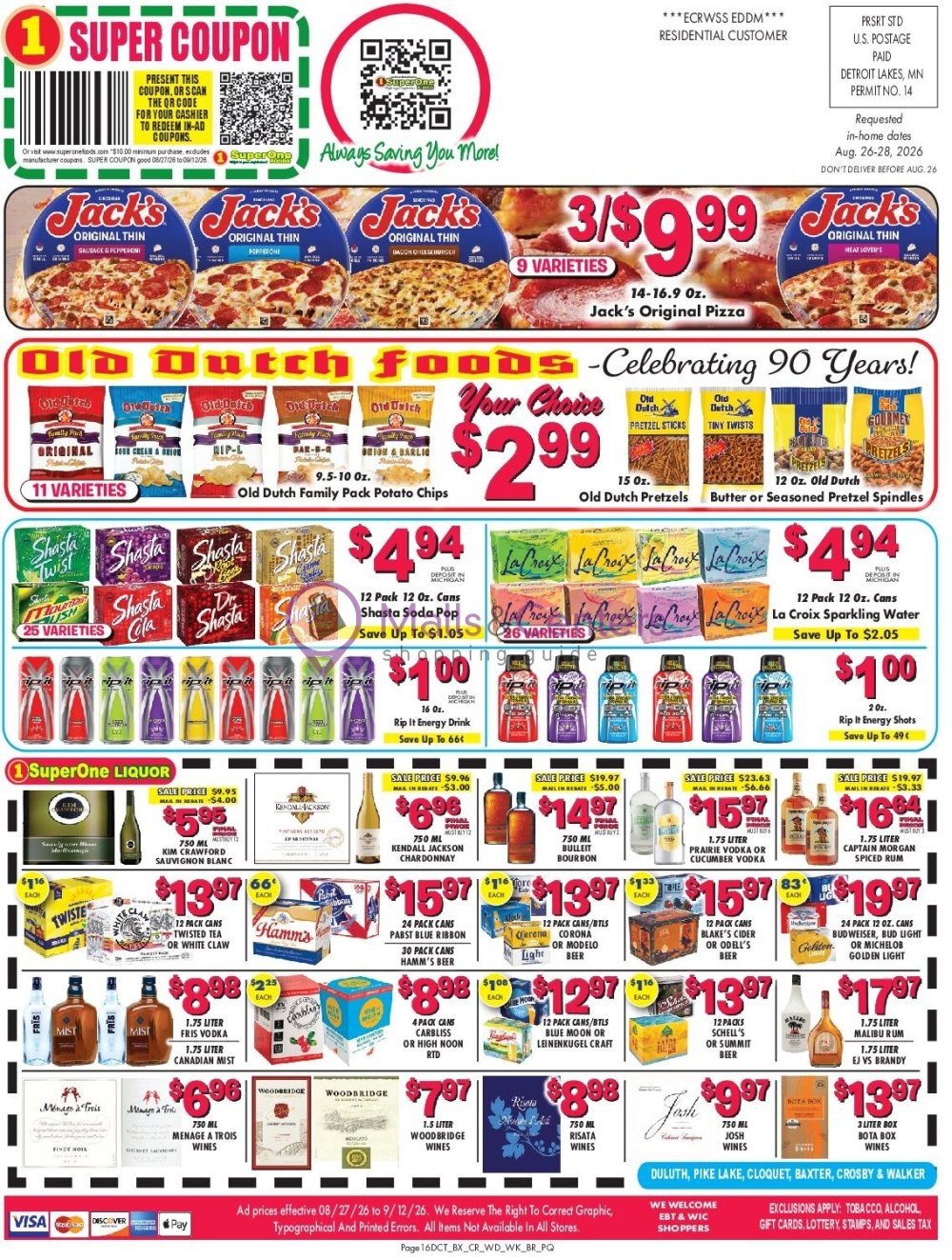 Weekly ad for Super One Foods valid: 08/27/2026 - 09/02/2026, page 16