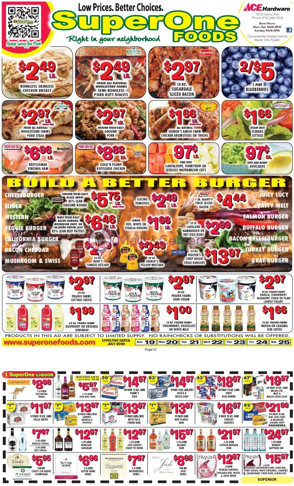 Weekly ad for Super One Foods valid: 07/19/2026 - 07/25/2026, page 1