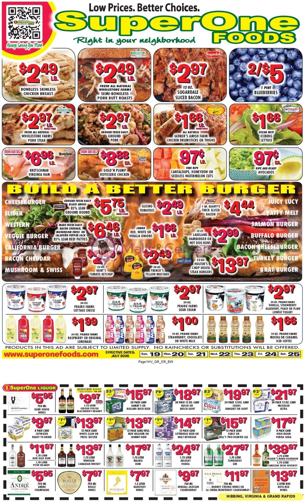 Weekly ad for Super One Foods valid: 07/21/2026 - 07/27/2026, page 1