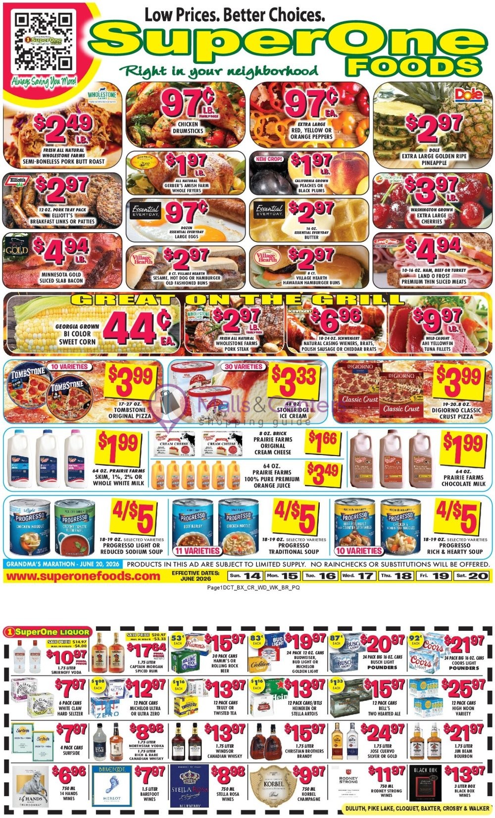 Weekly ad for Super One Foods valid: 06/14/2026 - 06/20/2026, page 1