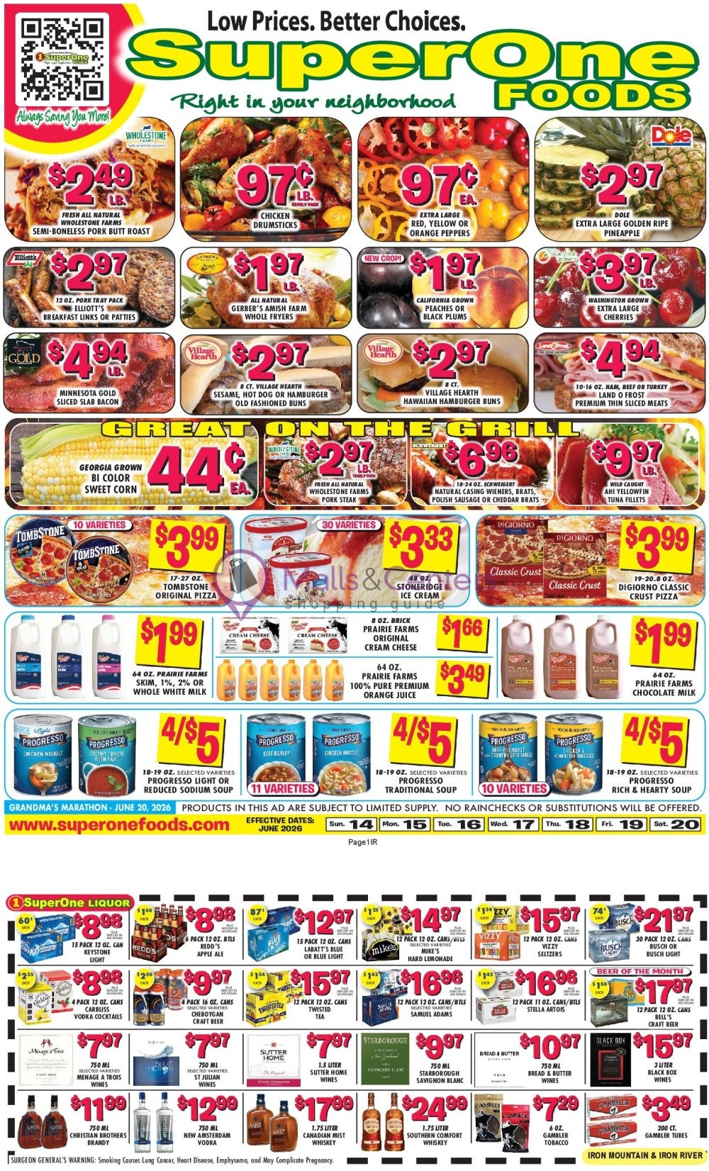 Weekly ad for Super One Foods valid: 06/14/2026 - 06/21/2026, page 1