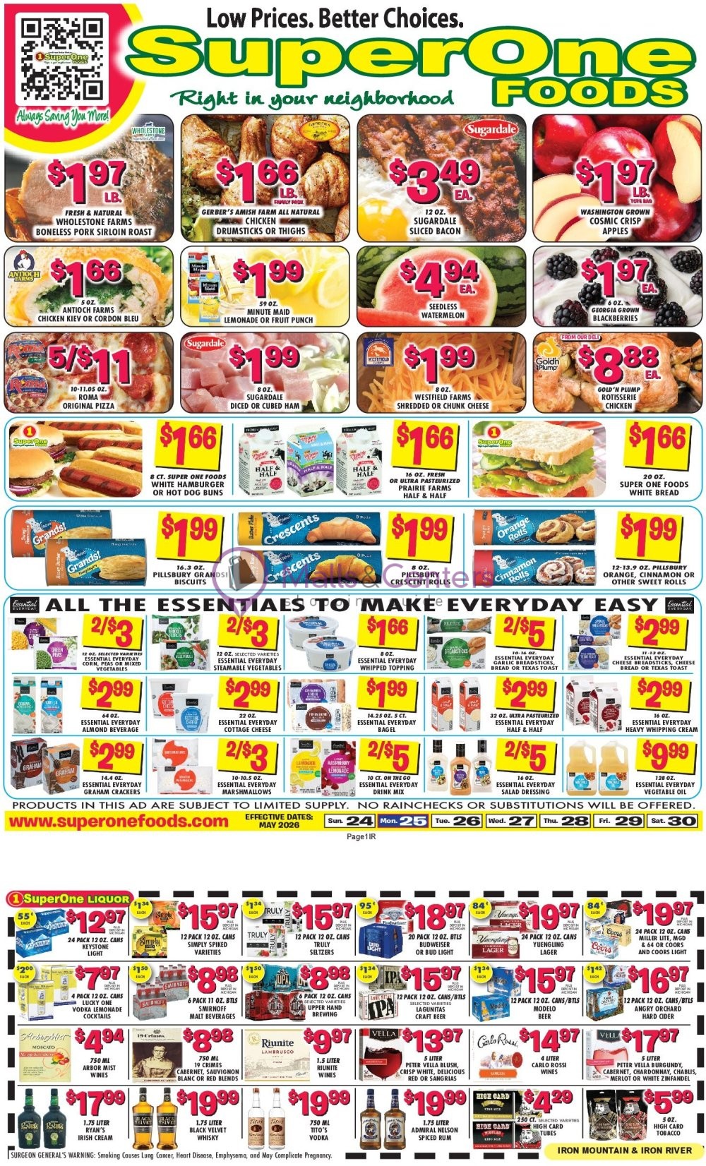 Weekly ad for Super One Foods valid: 05/21/2026 - 06/03/2026, page 1