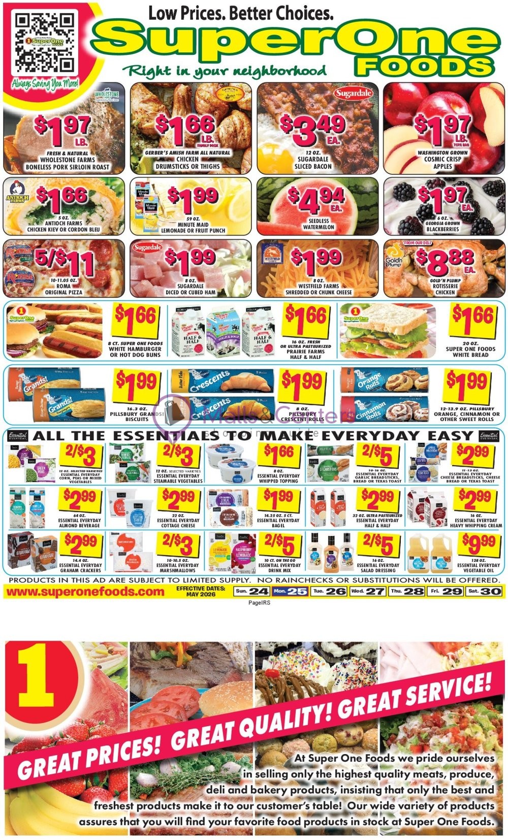 Weekly ad for Super One Foods valid: 05/24/2026 - 06/07/2026, page 1
