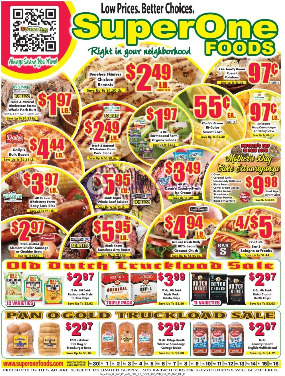 Weekly ad for Super One Foods valid: 05/09/2026 - 05/15/2026, page 1