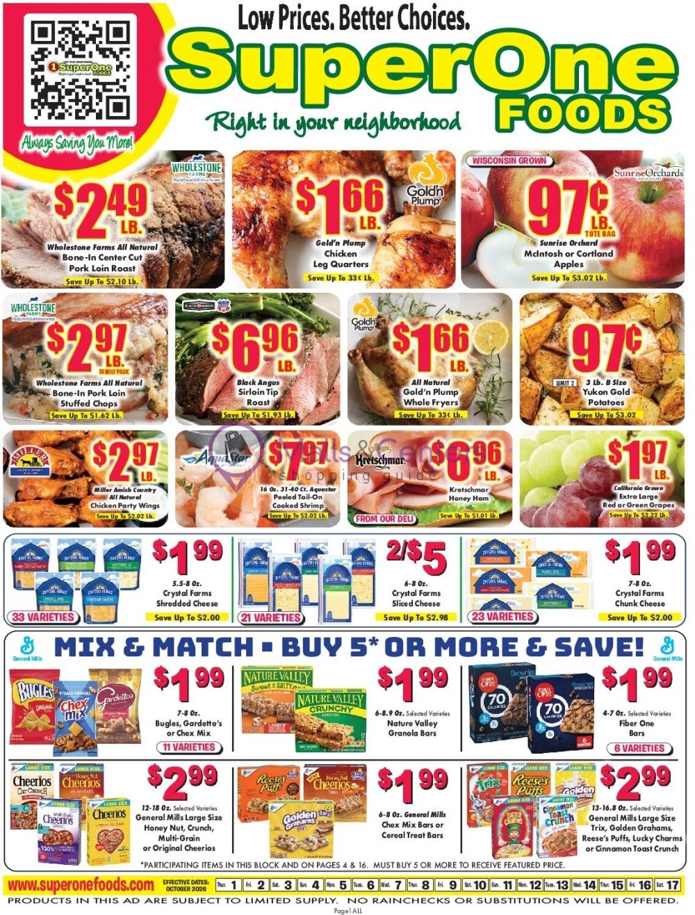 Weekly ad for Super One Foods valid: 10/04/2026 - 10/10/2026, page 1