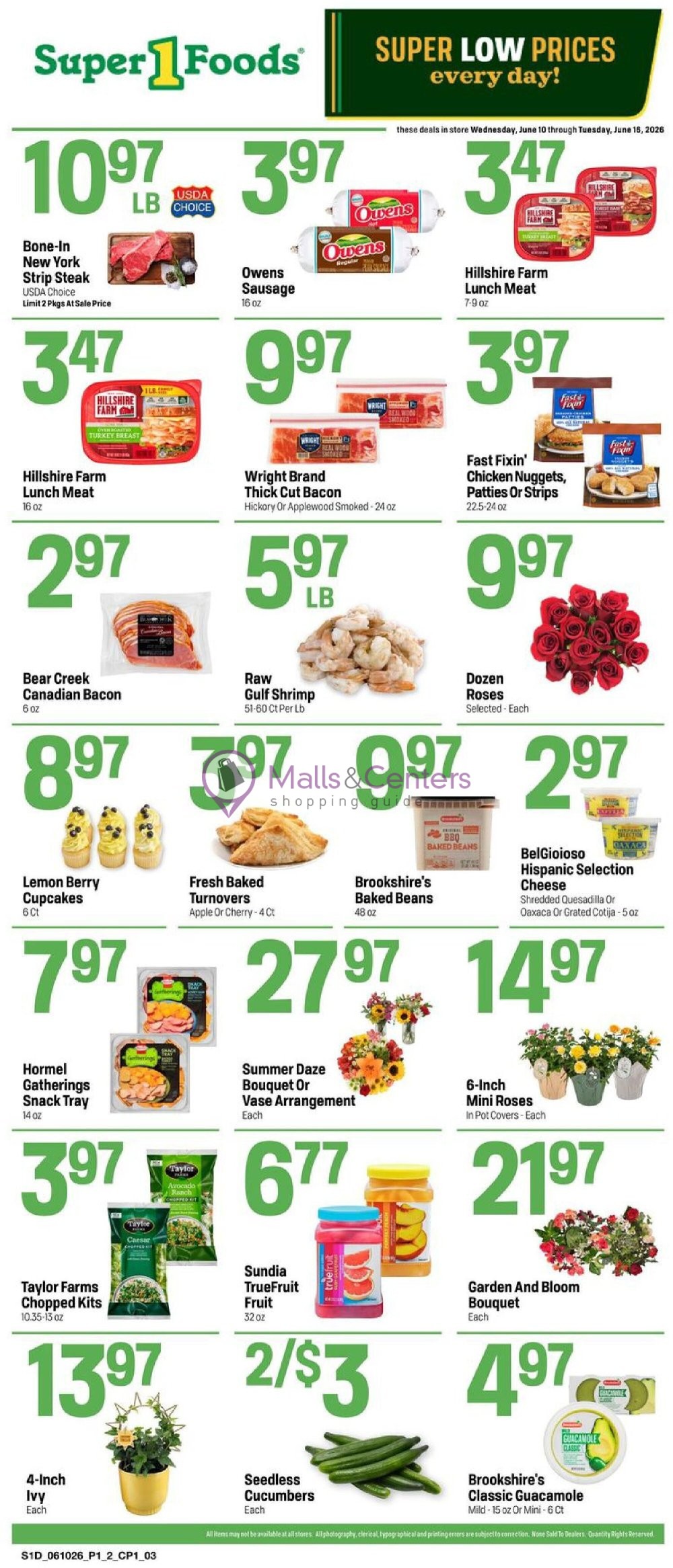 Weekly ad for Super1Foods valid: 06/10/2026 - 06/16/2026, page 1
