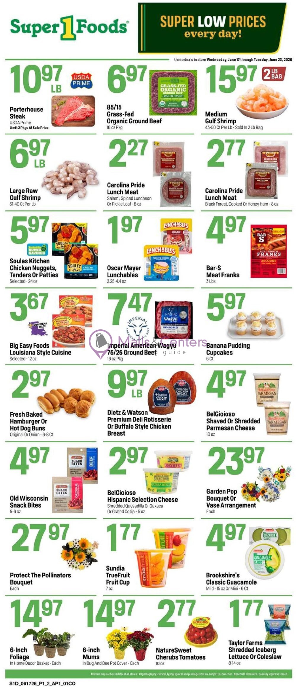 Weekly ad for Super1Foods valid: 06/17/2026 - 06/23/2026, page 1