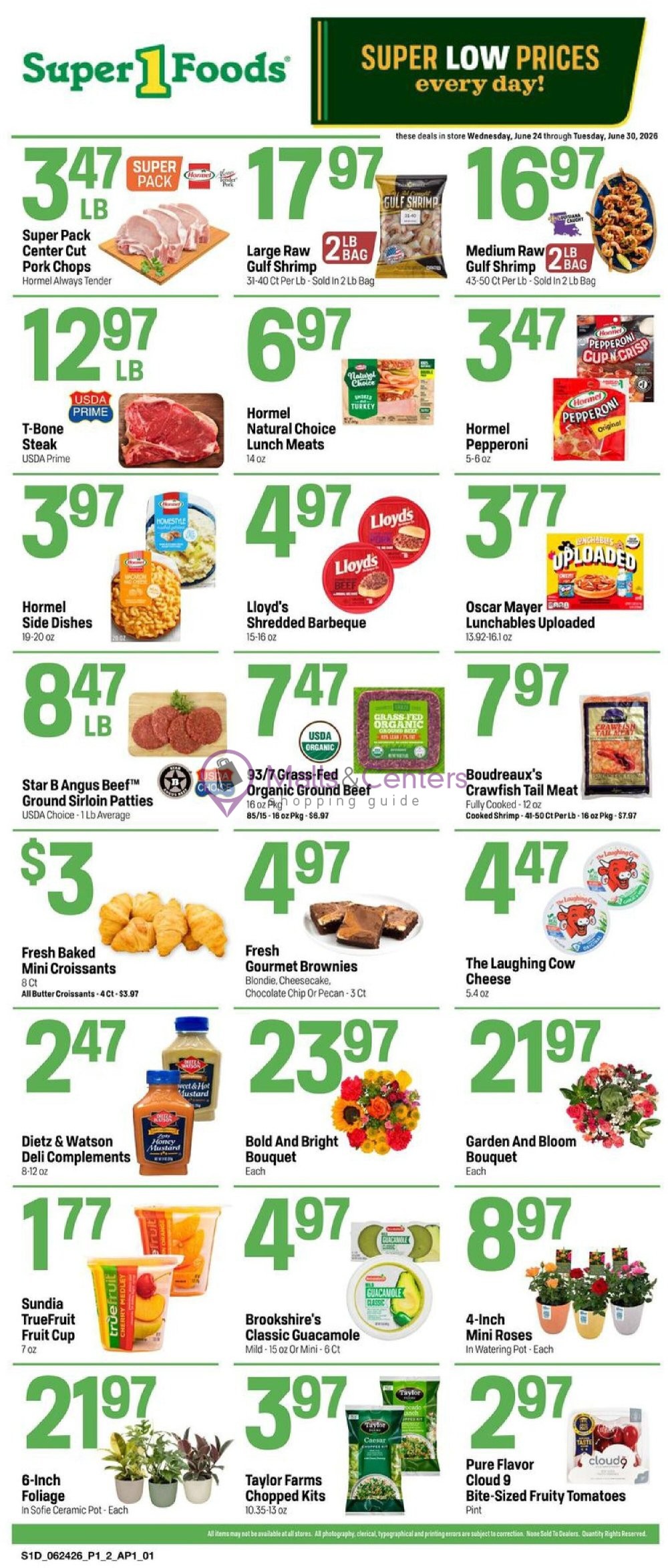 Weekly ad for Super1Foods valid: 06/24/2026 - 06/30/2026, page 1