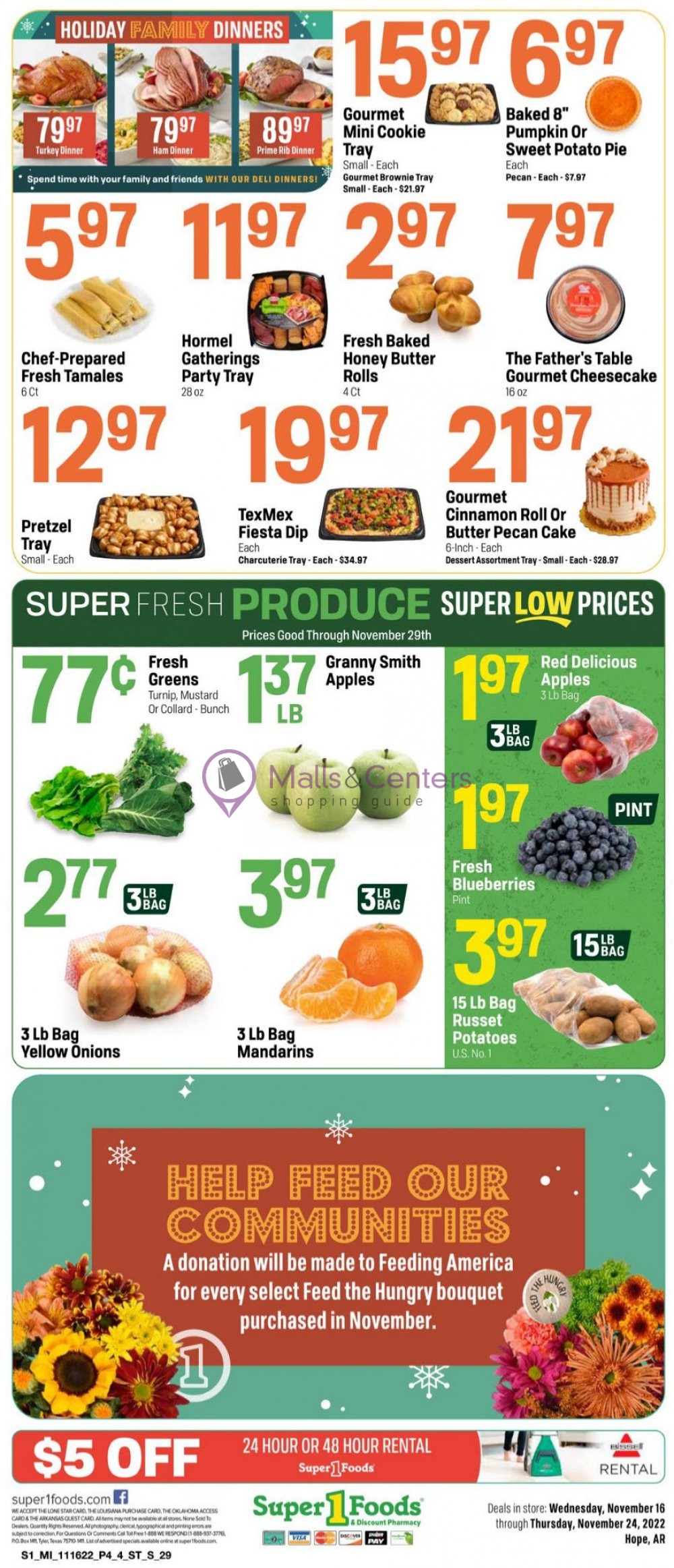 Super1Foods Weekly ad valid from 11/16/2022 to 11/24/2022 MallsCenters