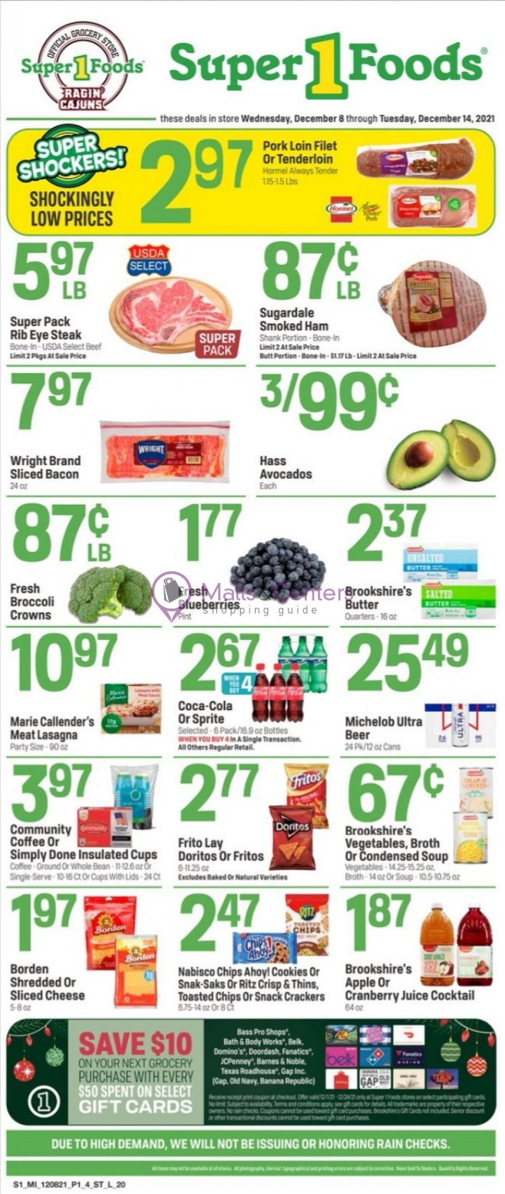 Super1Foods Weekly ad valid from 12/08/2021 to 12/14/2021 MallsCenters
