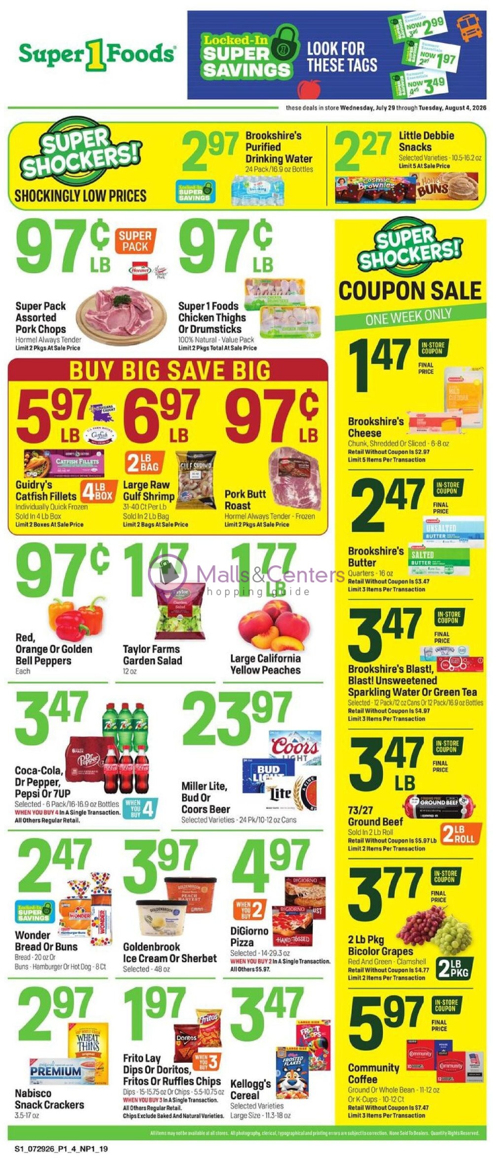 Weekly ad for Super1Foods valid: 07/29/2026 - 08/04/2026, page 1