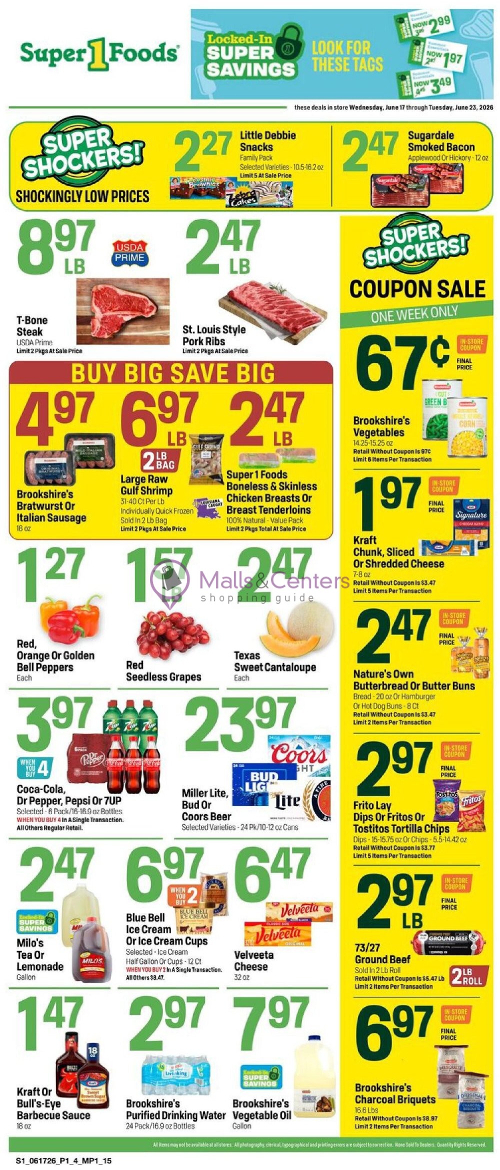 Weekly ad for Super1Foods valid: 06/17/2026 - 06/23/2026, page 1