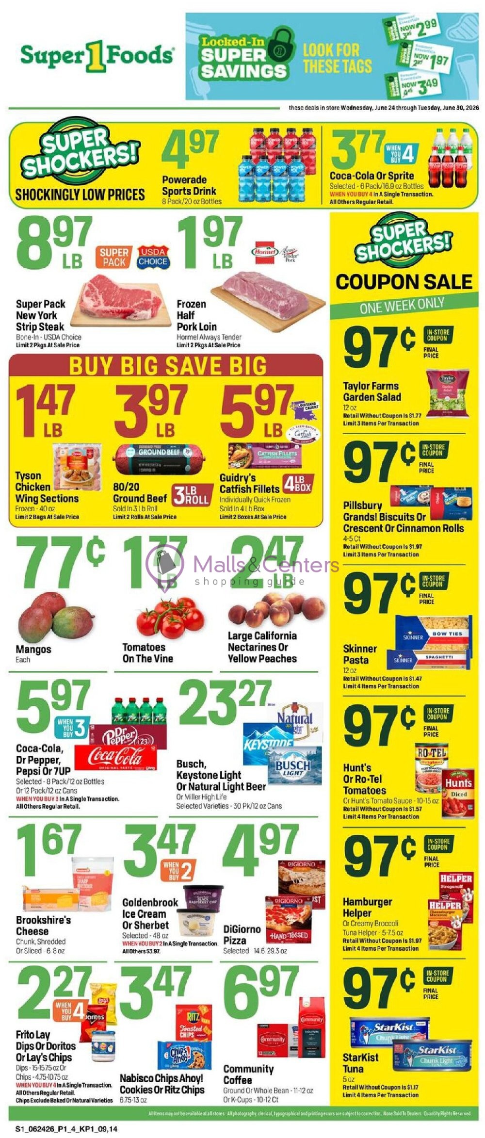 Weekly ad for Super1Foods valid: 06/24/2026 - 06/30/2026, page 1