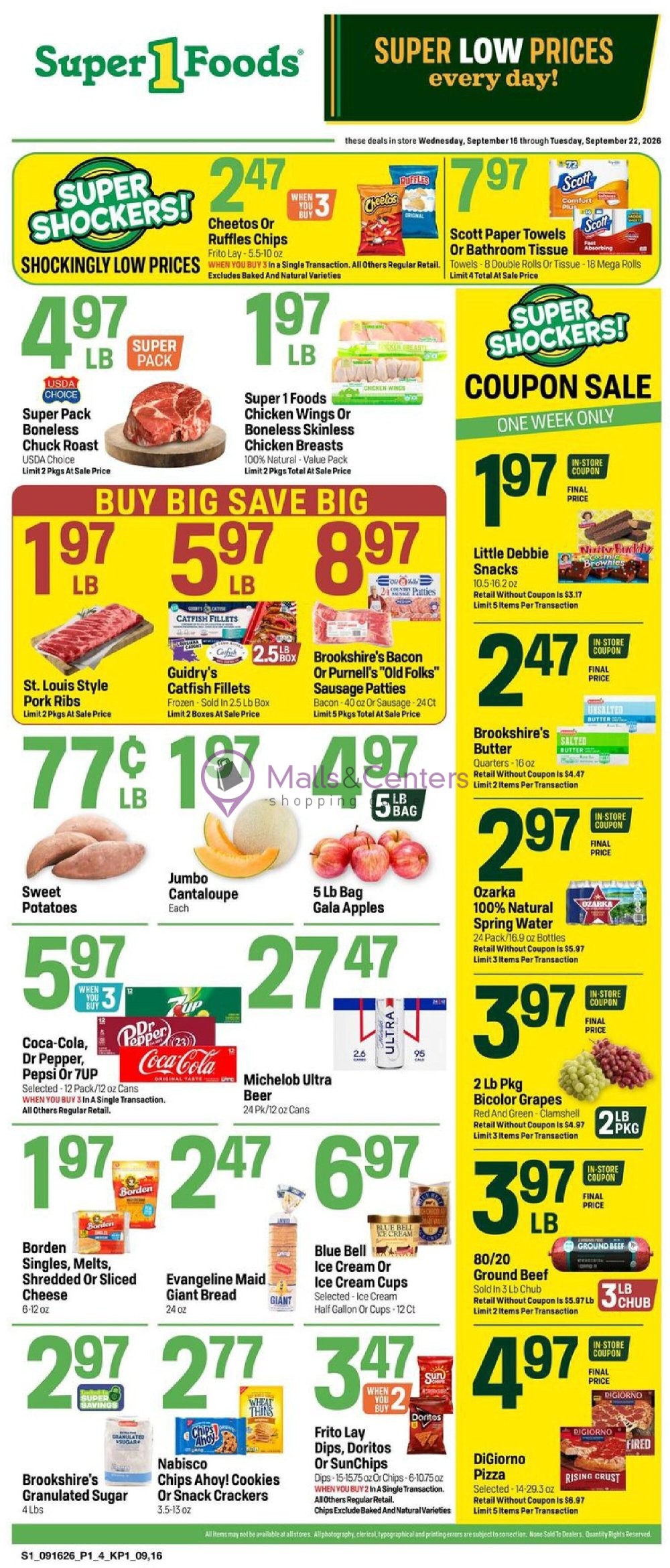 Weekly ad for Super1Foods valid: 09/16/2026 - 09/22/2026, page 1