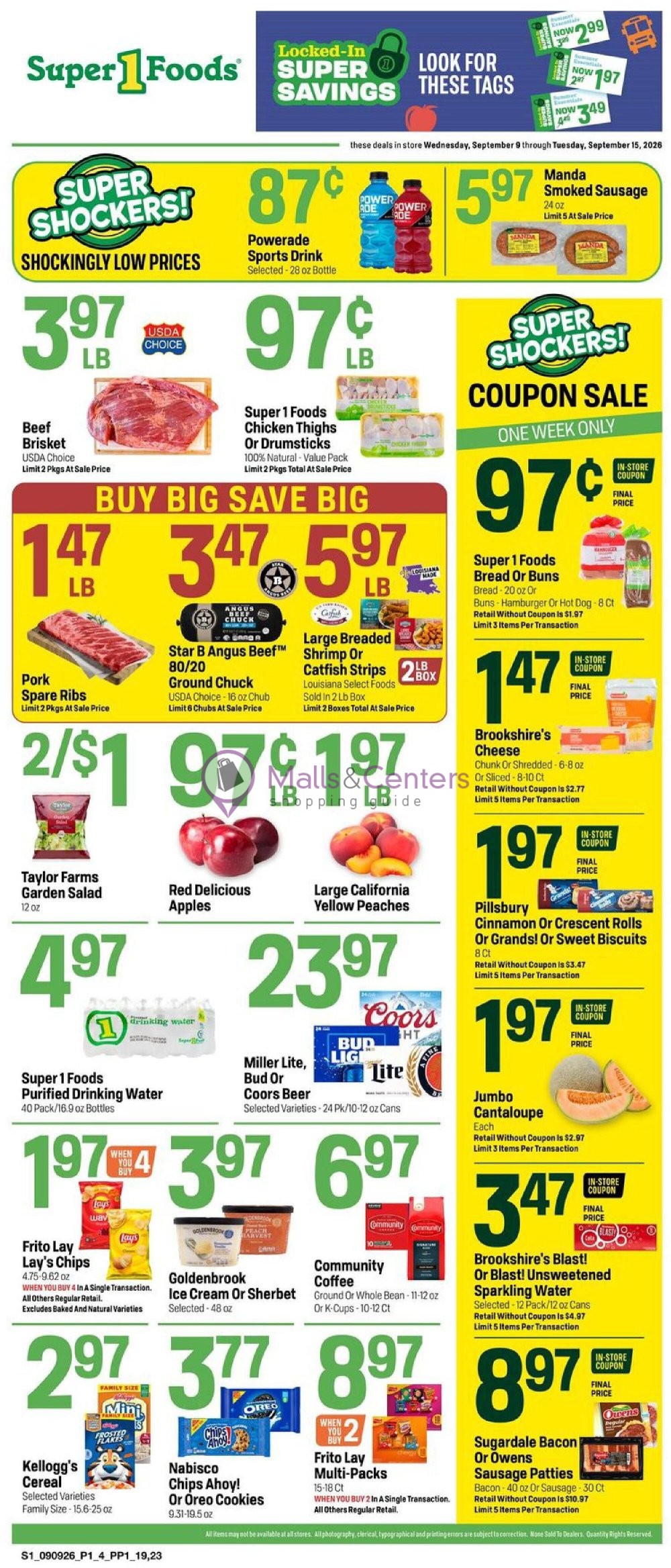 Weekly ad for Super1Foods valid: 09/09/2026 - 09/15/2026, page 1