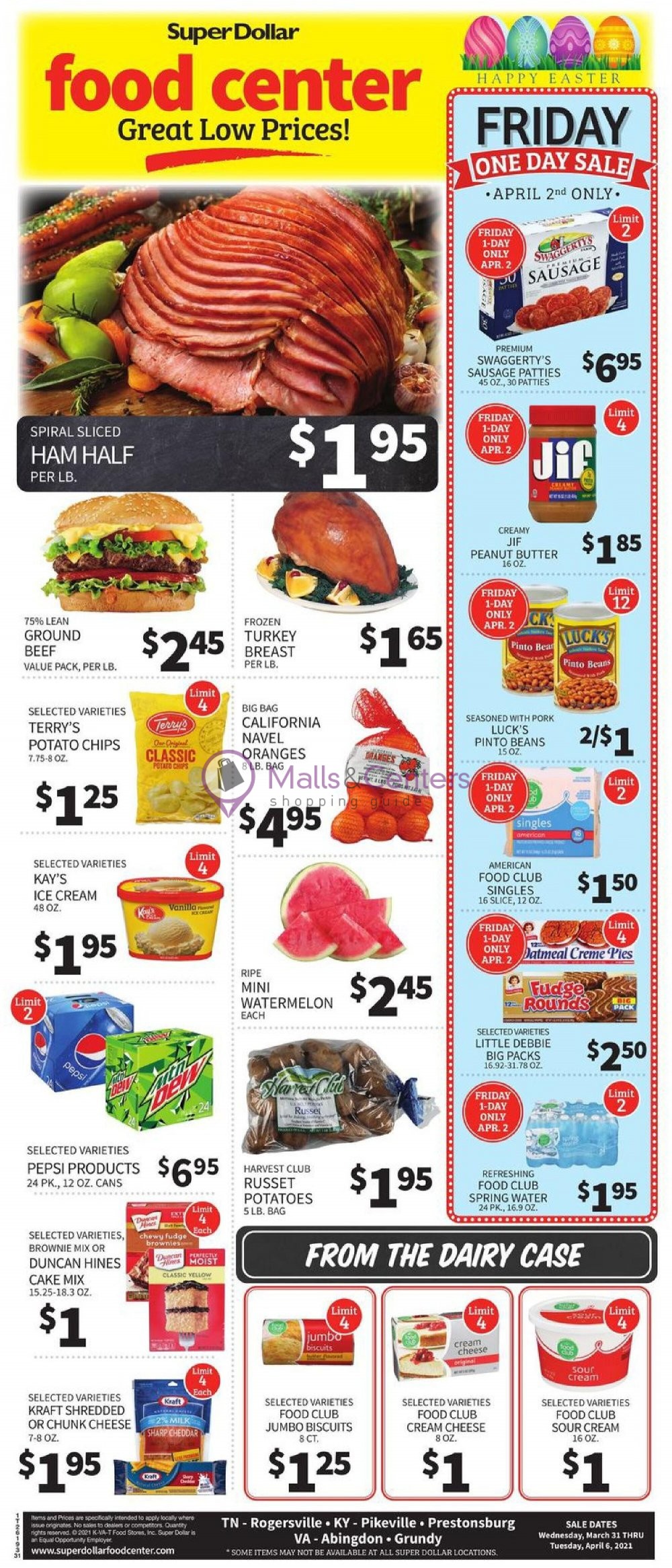 SuperDollar Food Center Weekly ad valid from 03/31/2021 to 04/06/2021 MallsCenters