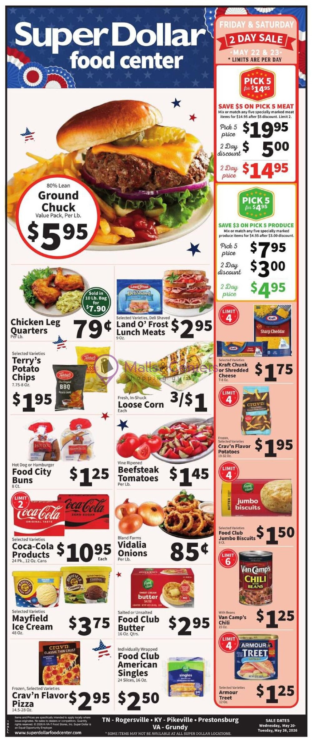 Weekly ad for SuperDollar Food Center valid: 05/20/2026 - 05/26/2026, page 1