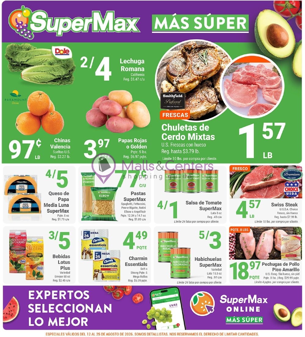Weekly ad for SuperMax valid: 08/12/2026 - 08/25/2026, page 1