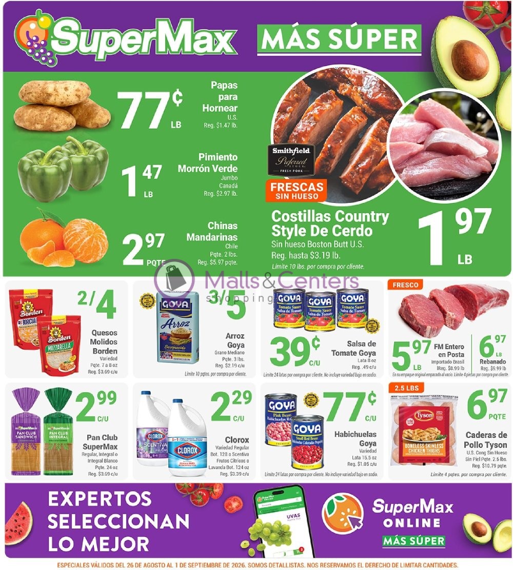 Weekly ad for SuperMax valid: 08/26/2026 - 09/01/2026, page 1