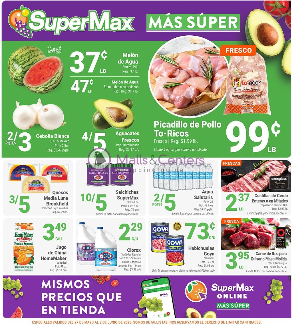 Weekly ad for SuperMax valid: 05/27/2026 - 06/02/2026, page 1