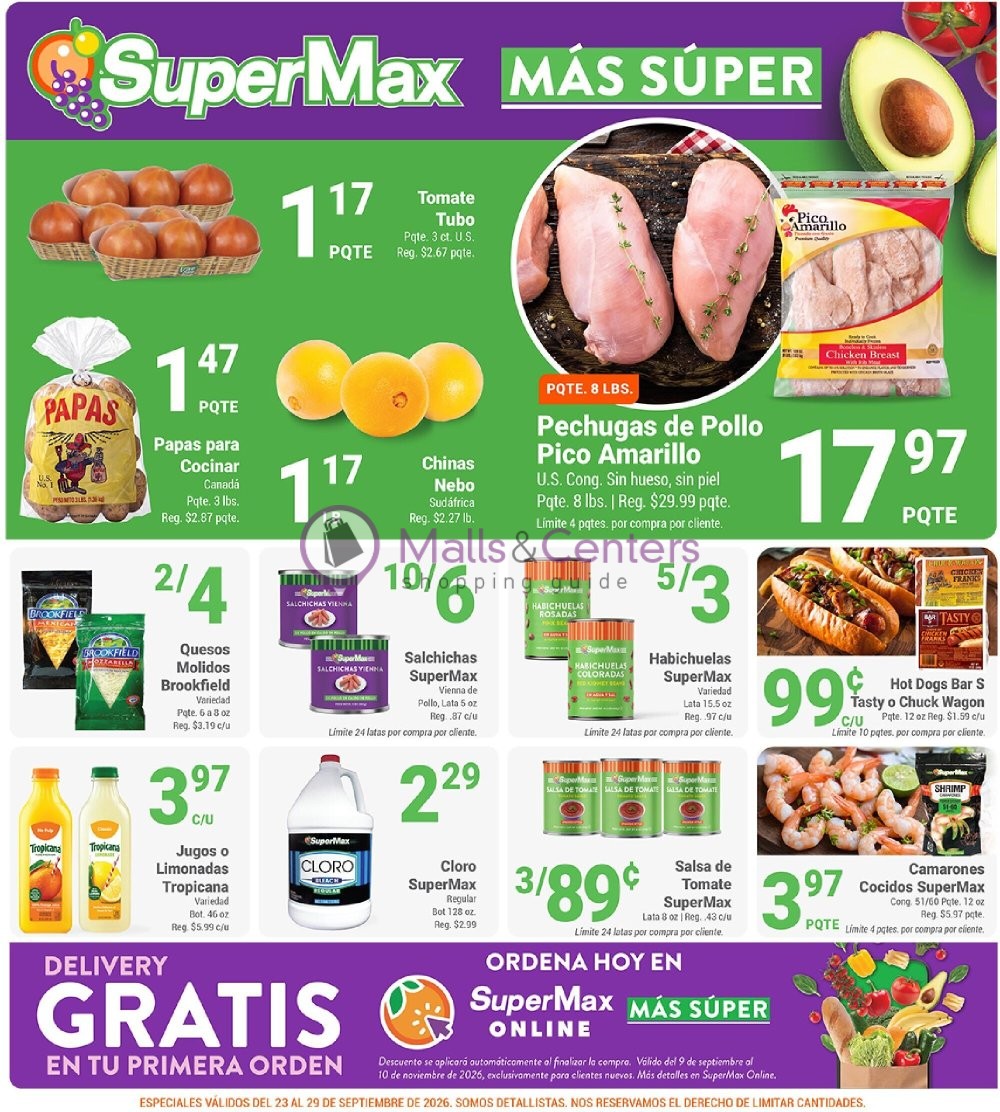First page of weekly ad for SuperMax valid: 09/23/2026 - 09/29/2026