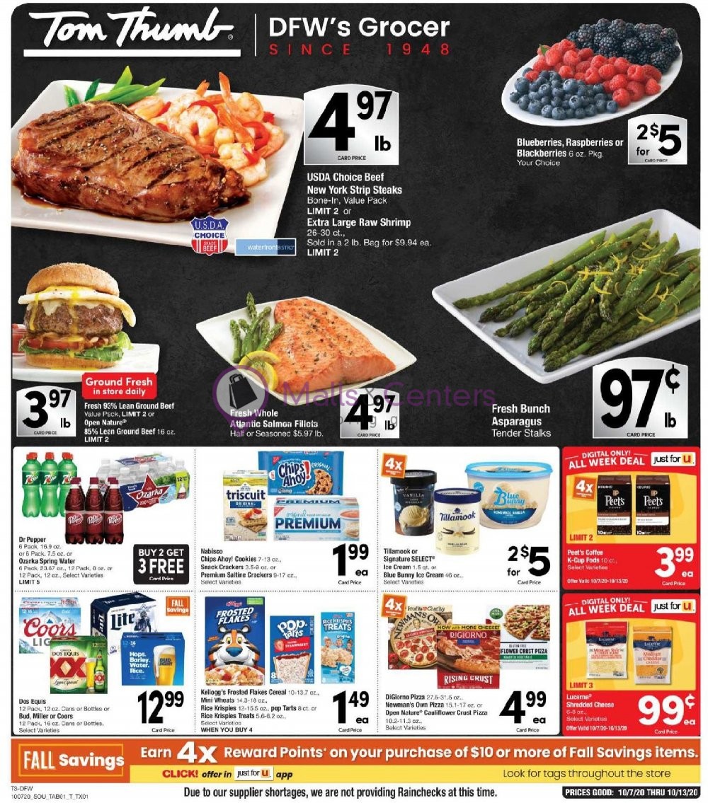 Tom Thumb Weekly ad valid from 10/07/2020 to 10/13/2020 MallsCenters