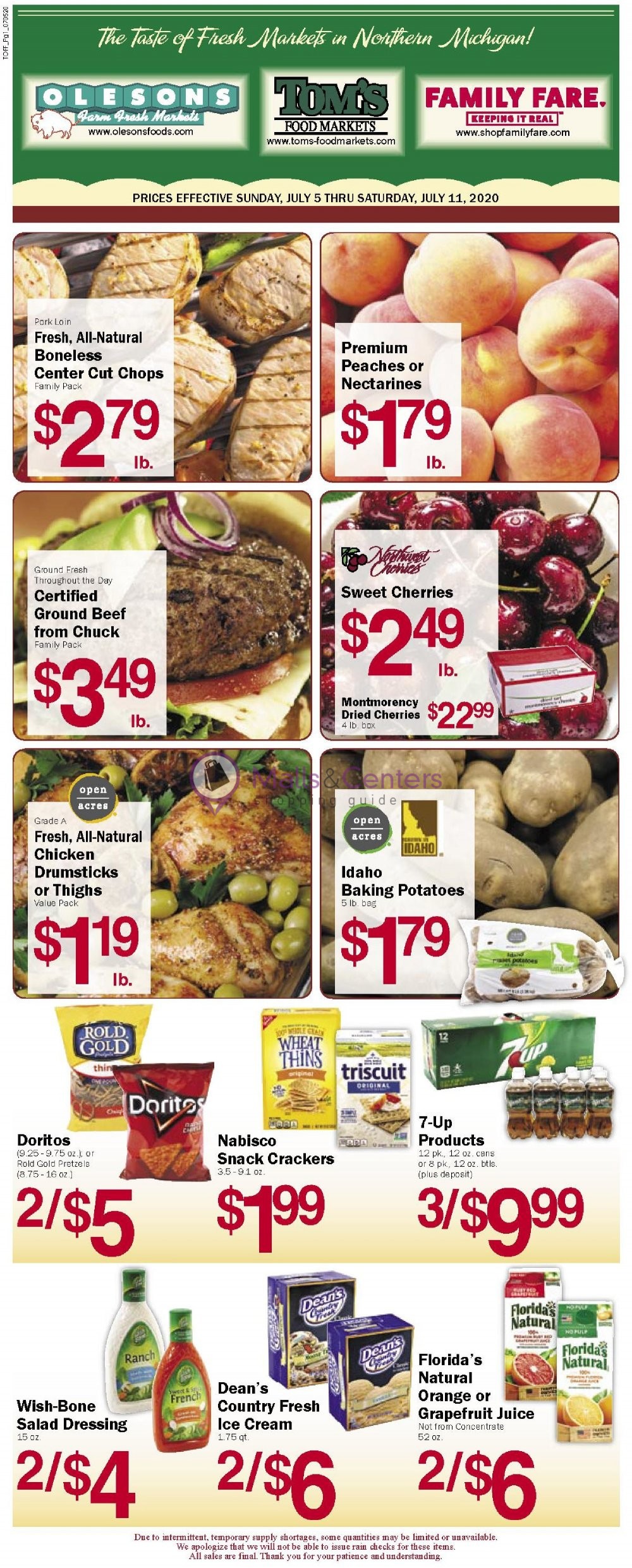Tom's Food Markets Weekly ad valid from 07/05/2020 to 07/11/2020