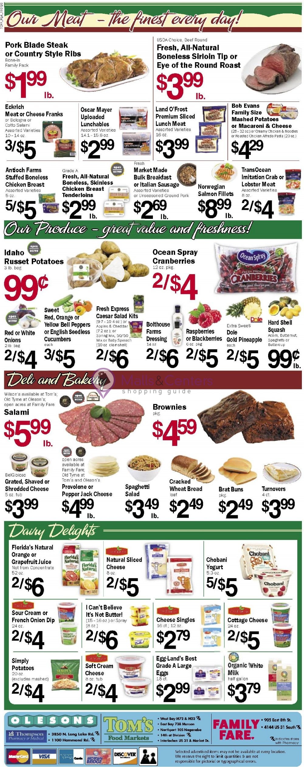 Tom's Food Markets Weekly ad valid from 11/01/2020 to 11/07/2020