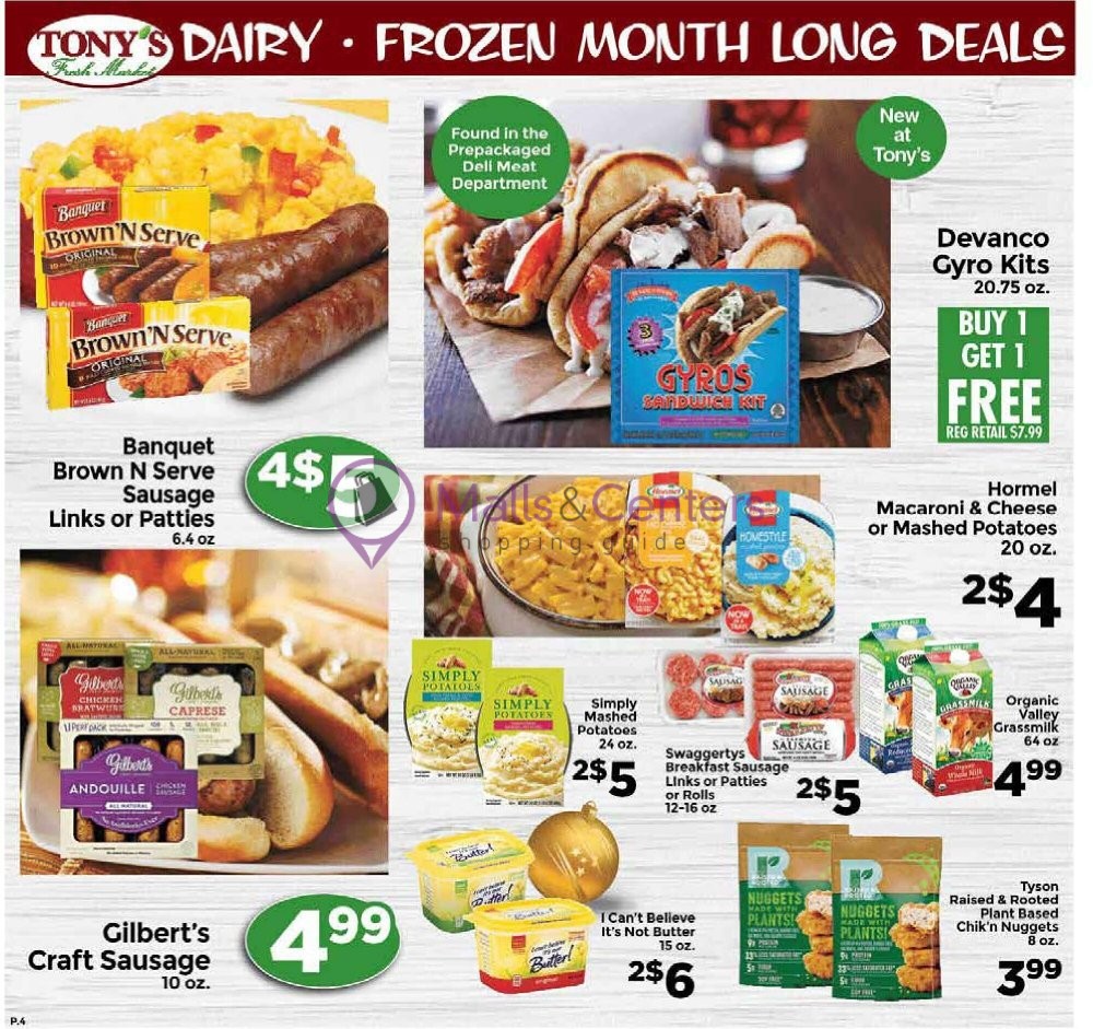 Tony's Fresh Market Weekly ad valid from 12/02/2020 to 01/01/2021 MallsCenters