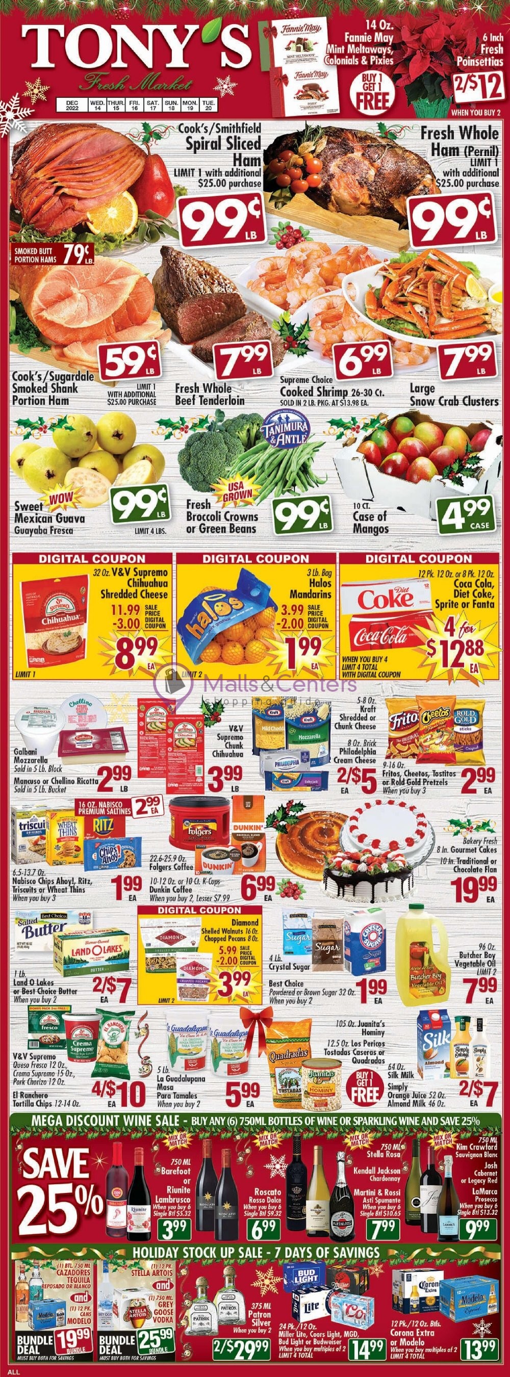 Tony's Fresh Market Weekly ad valid from 12/14/2022 to 12/20/2022 MallsCenters