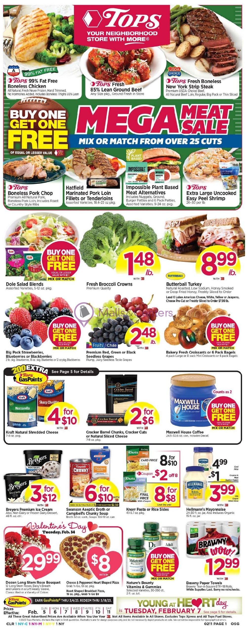 Tops Markets Weekly ad valid from 02/05/2023 to 02/11/2023 MallsCenters