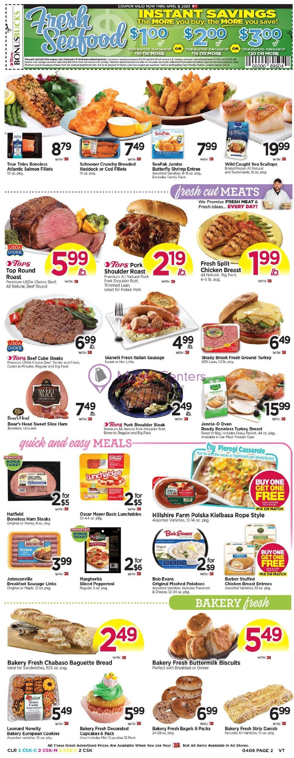 Tops Markets Weekly ad valid from 04/02/2023 to 04/08/2023 MallsCenters