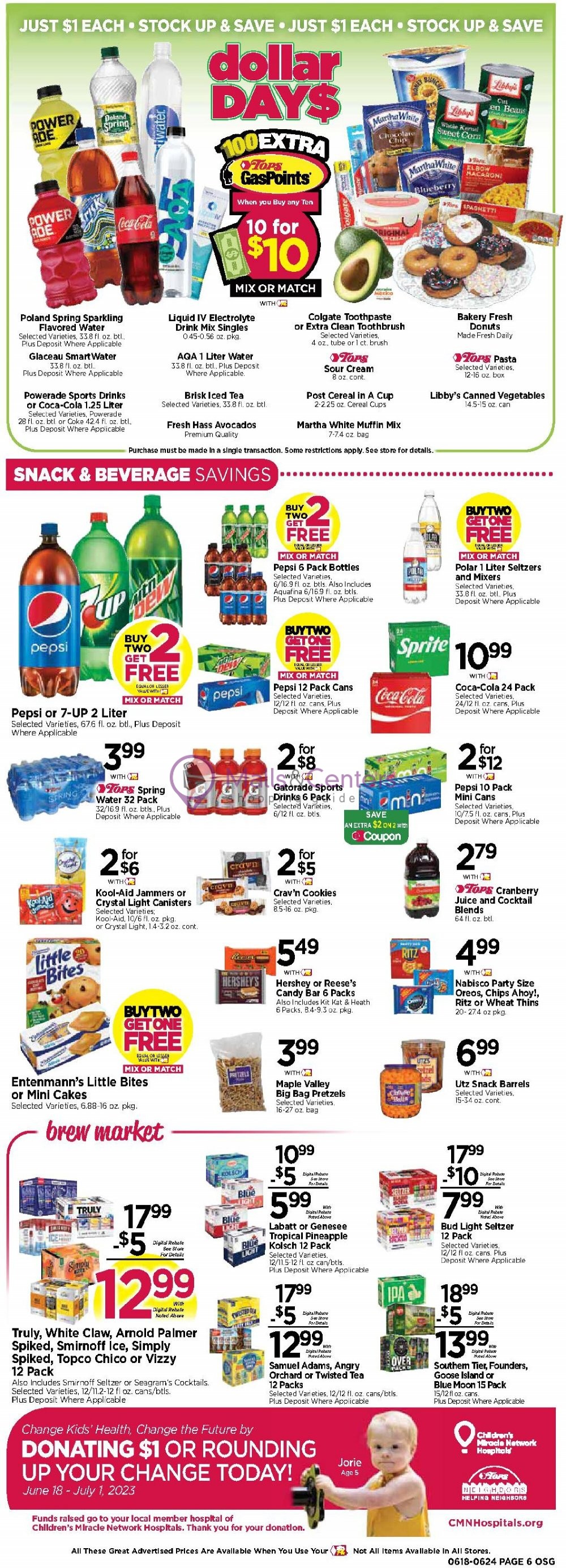 Tops Markets Weekly ad valid from 06/18/2023 to 06/24/2023 MallsCenters