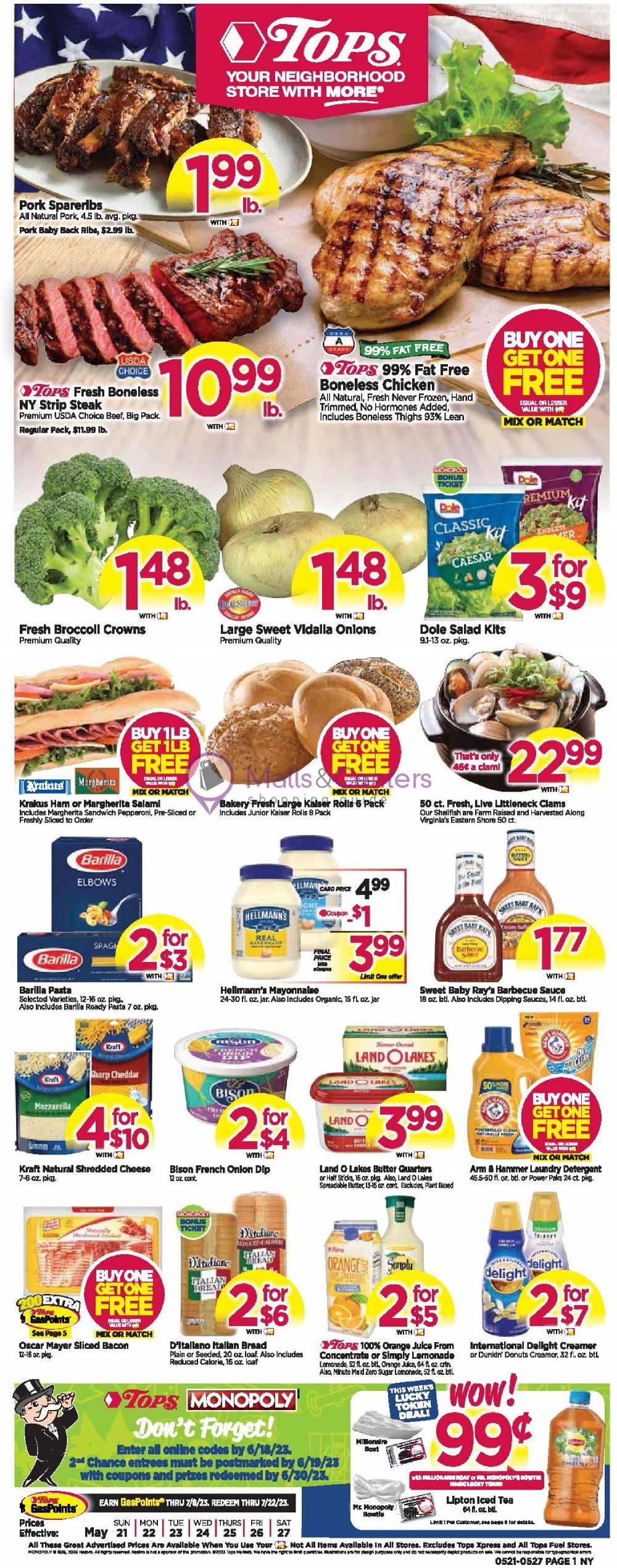 Tops Markets Weekly ad valid from 05/21/2023 to 05/27/2023 MallsCenters