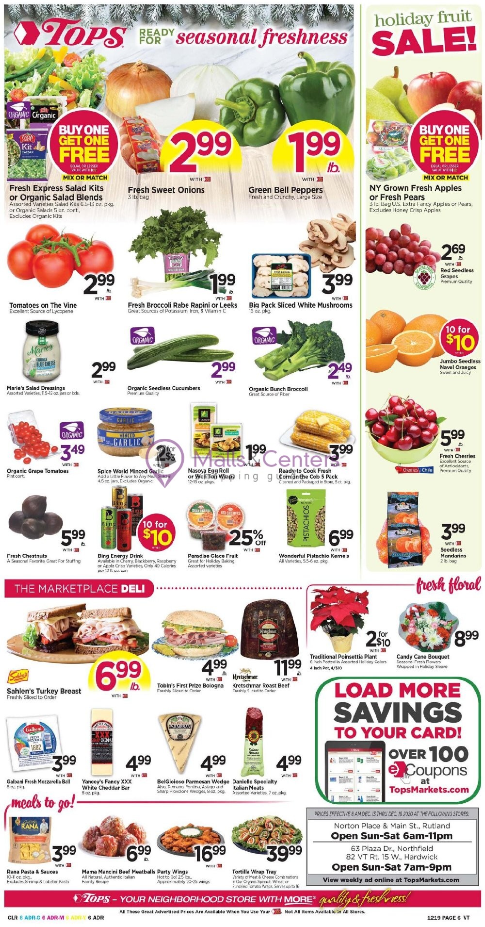Tops Markets Weekly ad valid from 12/13/2020 to 12/19/2020 MallsCenters