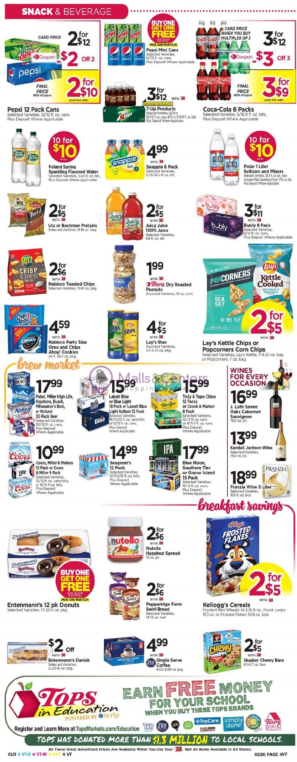 Tops Markets Weekly ad valid from 02/20/2022 to 02/26/2022 MallsCenters