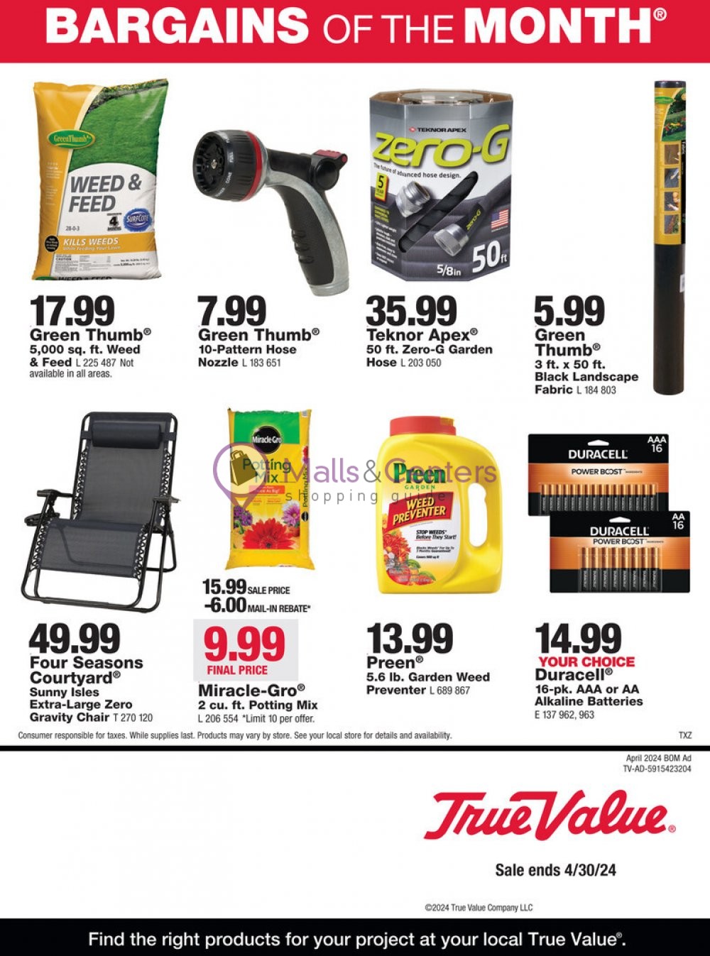 True Value Weekly Ad, from Mon, 4/1/2024 sales & flyers specials