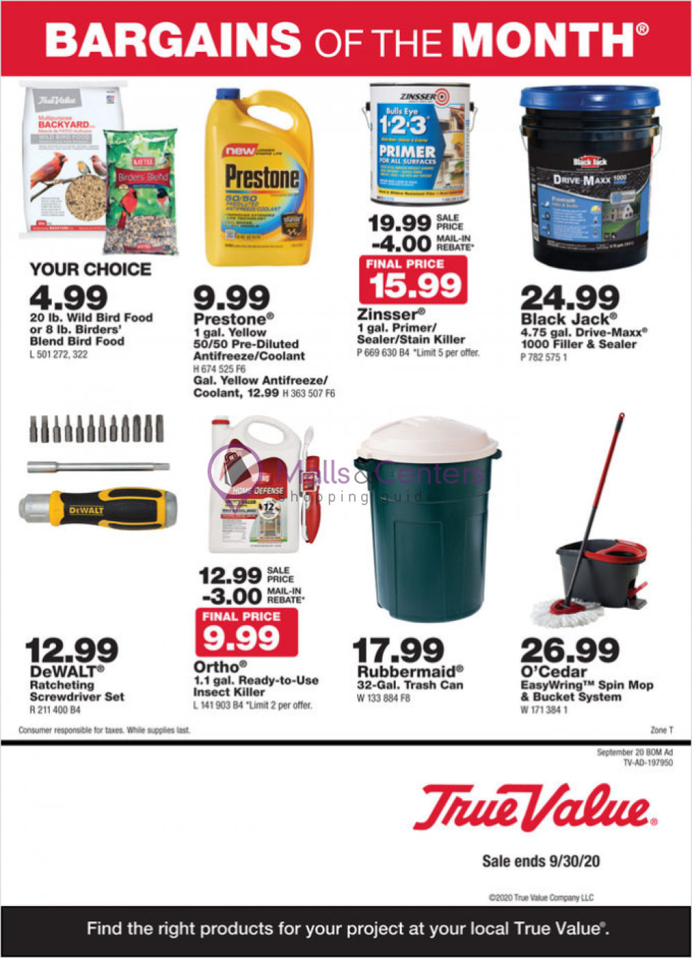 True Value Weekly ad valid from 09/01/2020 to 09/30/2020 MallsCenters