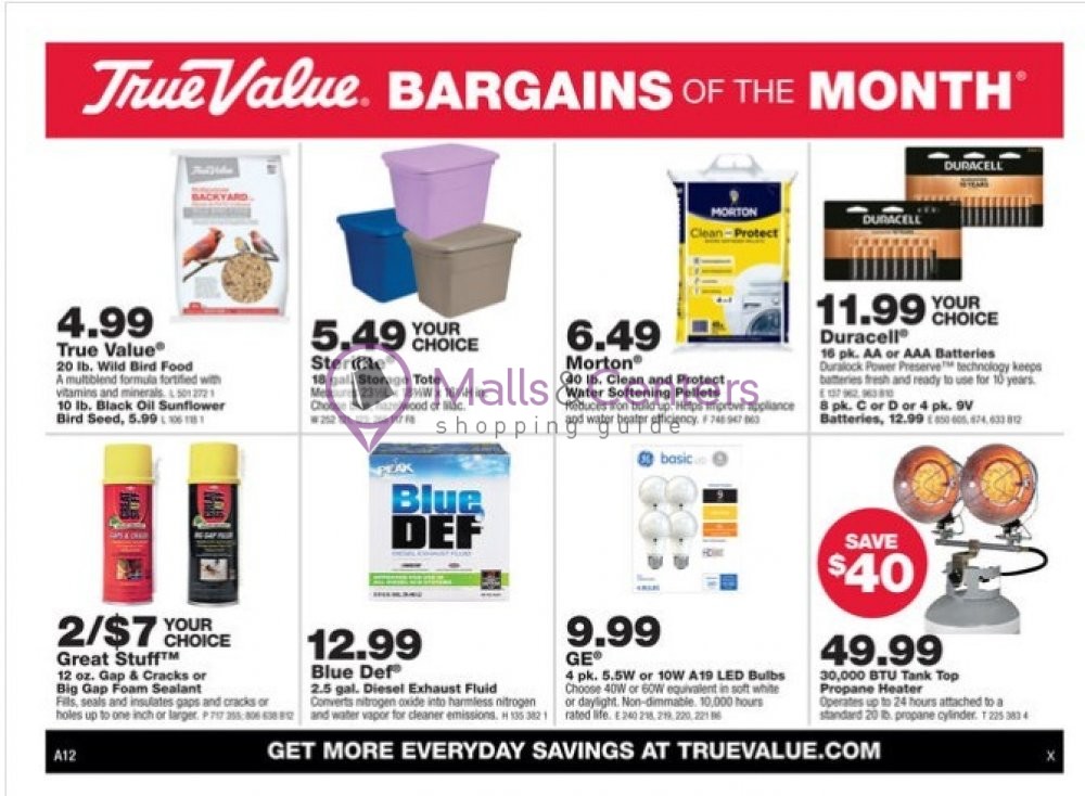 True Value Weekly Ad sales & flyers specials MallsCenters