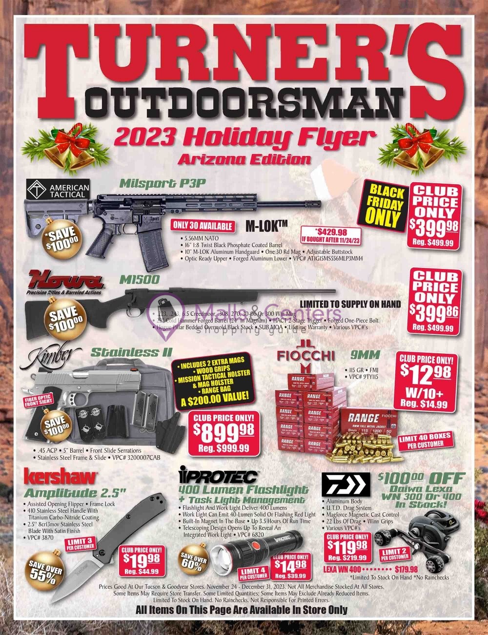 Turner's Outdoorsman Weekly ad valid from 11/24/2023 to 12/31/2023